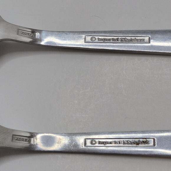 Serta Imperial Stainless Steel Vintage Korea Soup Spoon Set of 2 Floral - Picture 5 of 7